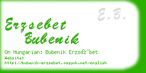 erzsebet bubenik business card